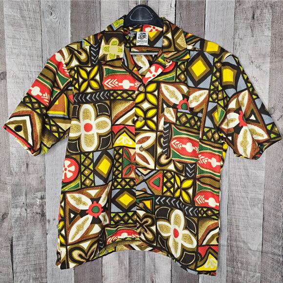 KENNINGTON Ltd Short Sleeve SHIRT Bold Button Pocket Vintage Gift Men's Large - Picture 1 of 9